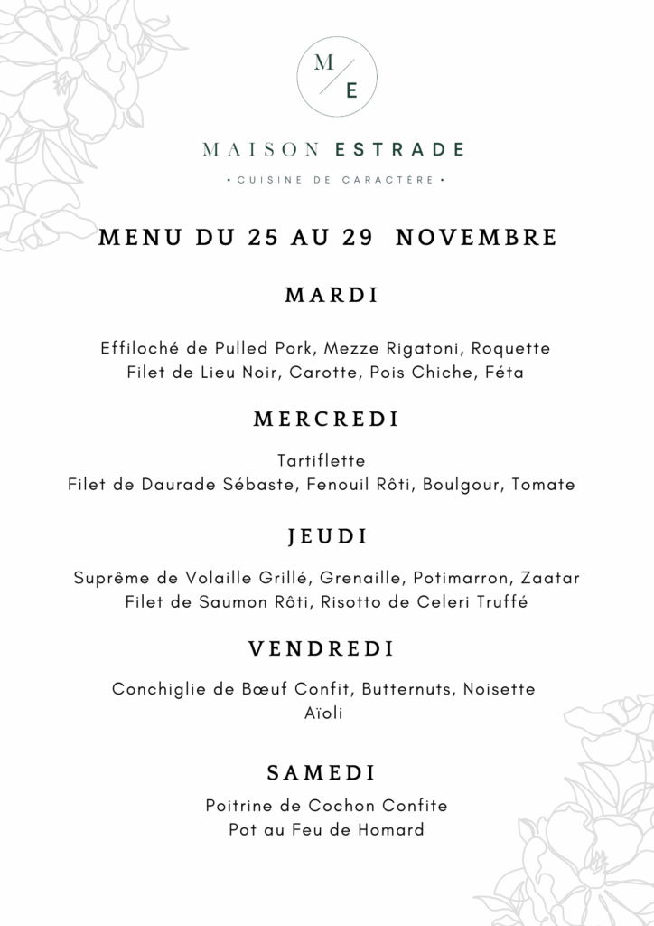 MENU DE LA SEMAINE-10