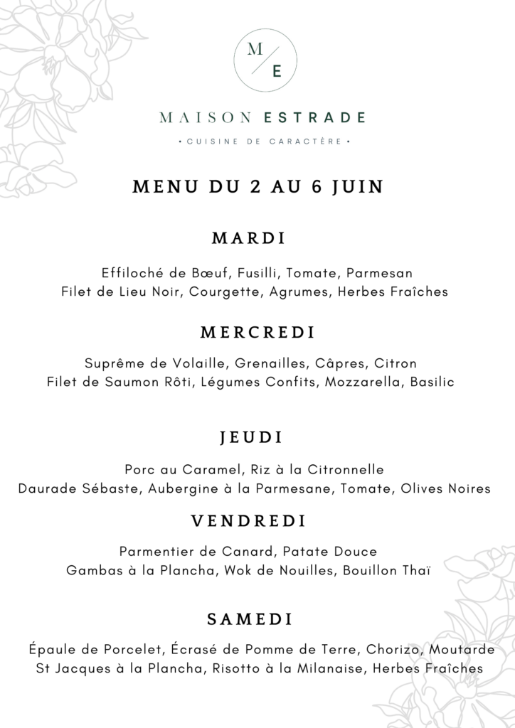 MENU DE LA SEMAINE-15