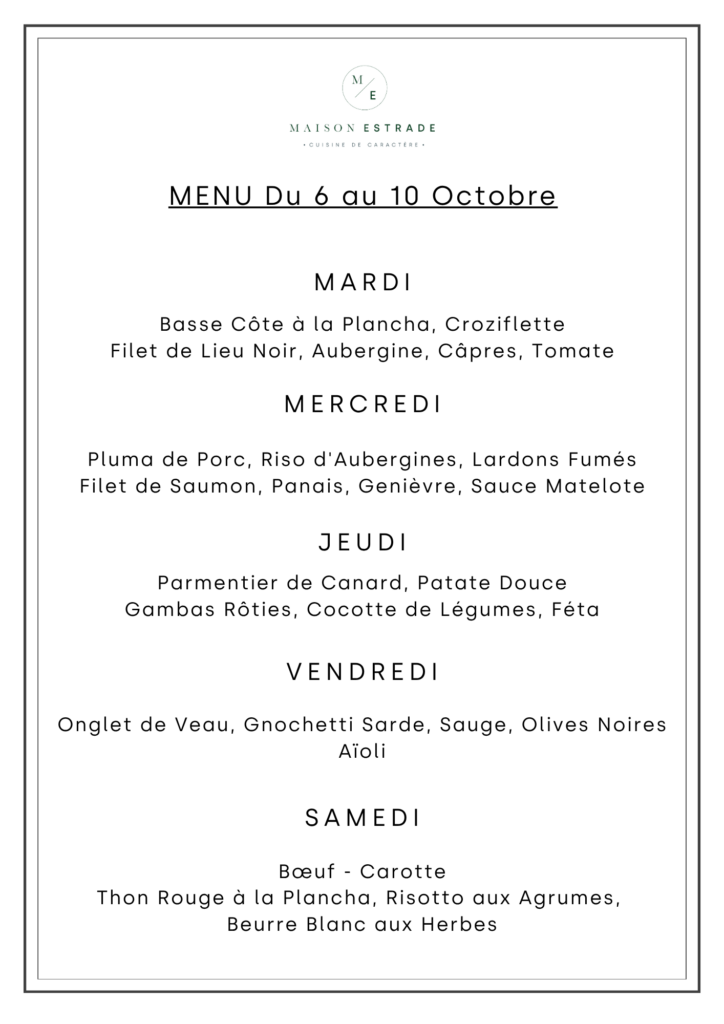 MENU DE LA SEMAINE-7